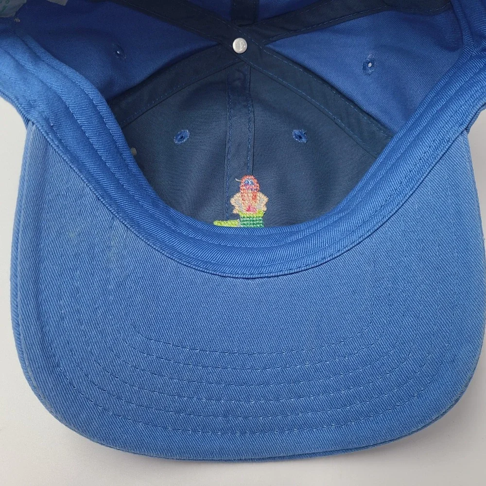 Harding Lane Hat Strapback Blue Green Mermaid Needlepoint Logo Golf Casual Men